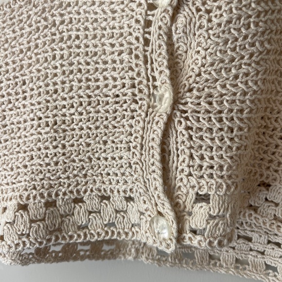 Zara Crochet Cropped Top Cream Medium - Picture 5 of 5